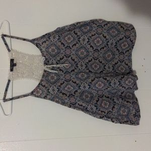 Large floral Bohemian tank top in blue,pink and red by lily Morgan